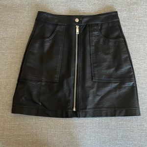 ‼️SOLD‼️Black Leather Mini Skirt